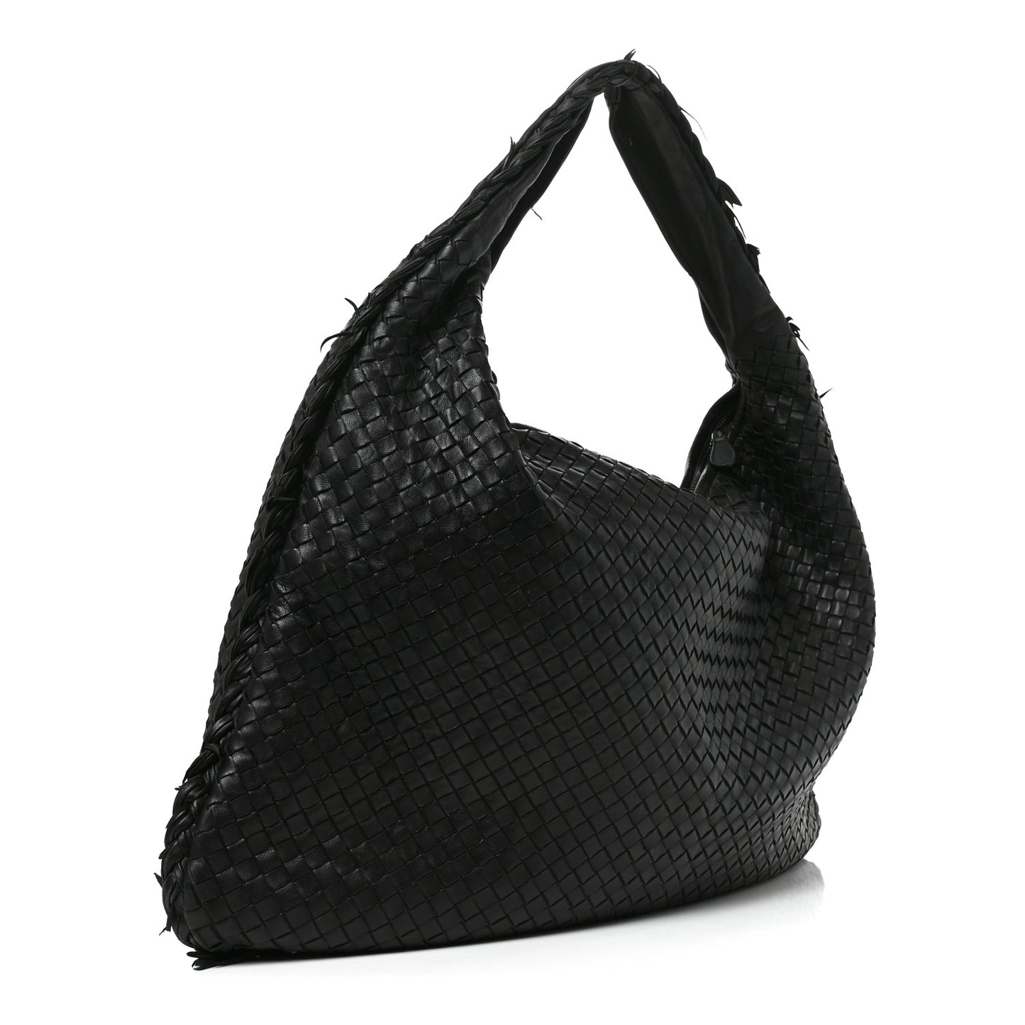 Nappa Intrecciato Fuzzy Maxi Veneta Hobo Black