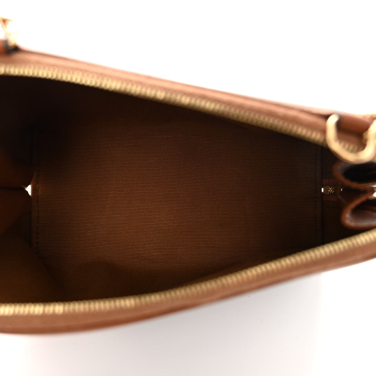 Triomphe Canvas Lambskin Clutch On Chain Tan