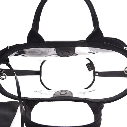 Prada Plexiglass Canapa Small Shopper Tote Black 8 of 10
