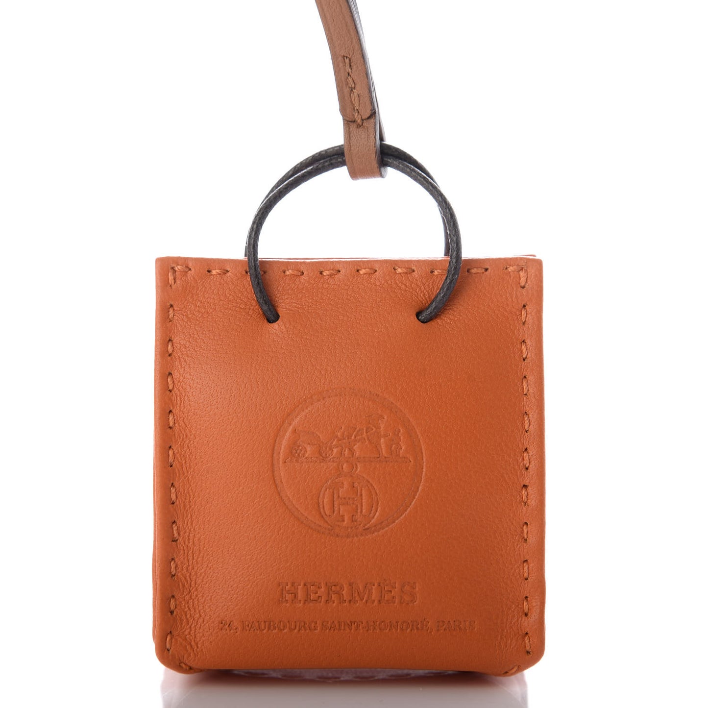 Milo Lambskin Swift Shopping Bag Charm Feu Gold