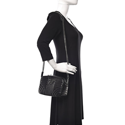 Prada Soft Calfskin Diagramme Crossbody Bag Black 2 of 14