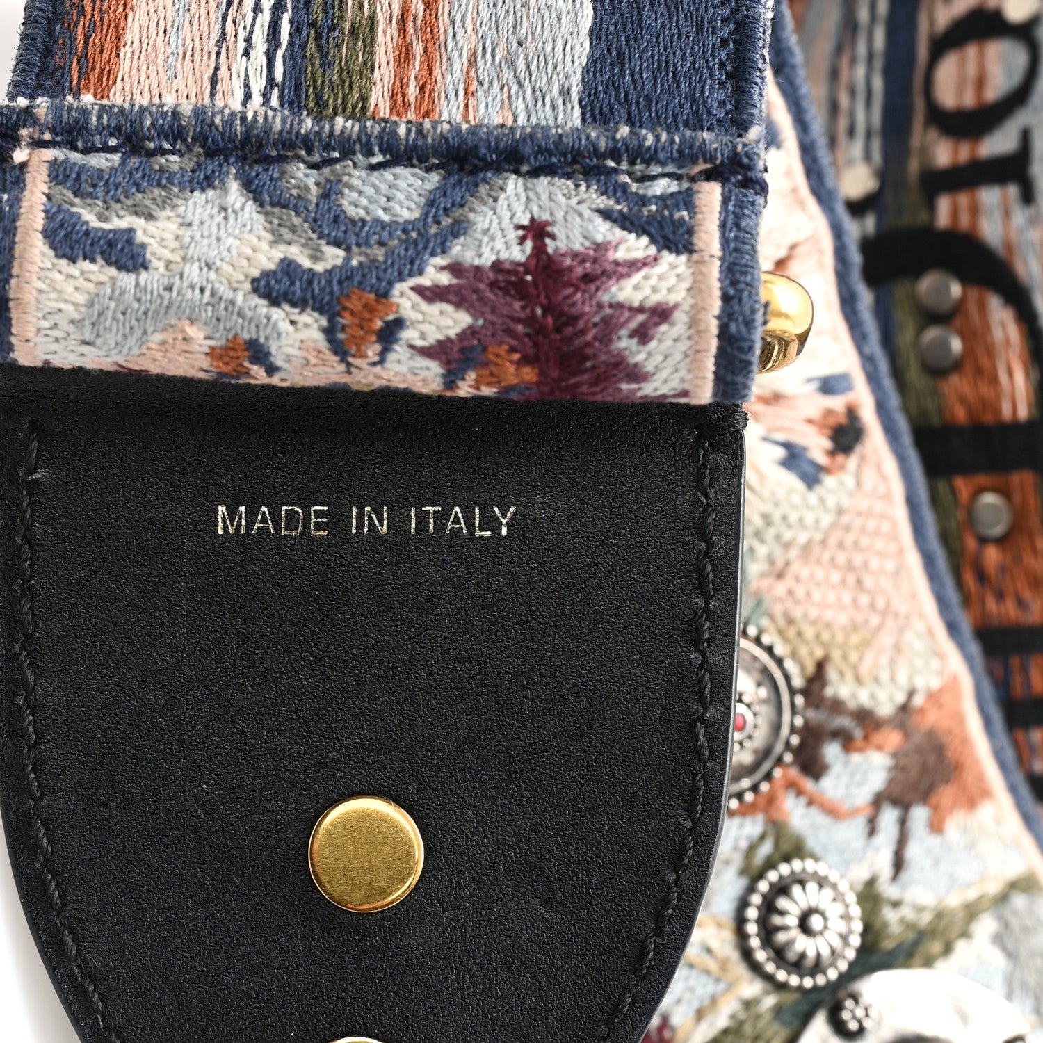 Christian Dior Canvas Embroidered Studded KaleiDiorscopic Shoulder Strap Multicolor 4 of 4