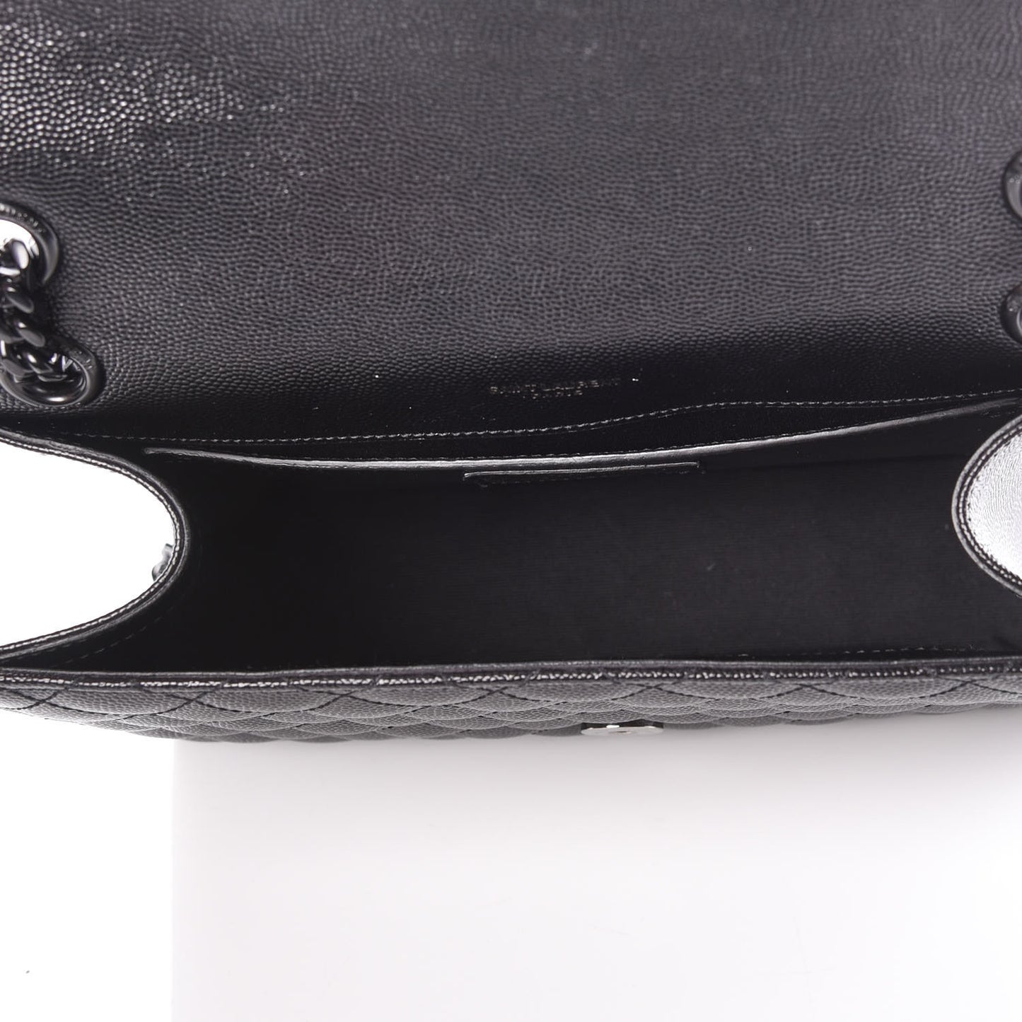 Grain De Poudre Textured Mixed Matelasse Triquilt Medium Monogram Satchel Black