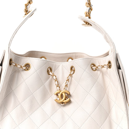 Chanel Caviar Quilted Small Chanel 25 Handbag White 8 of 11