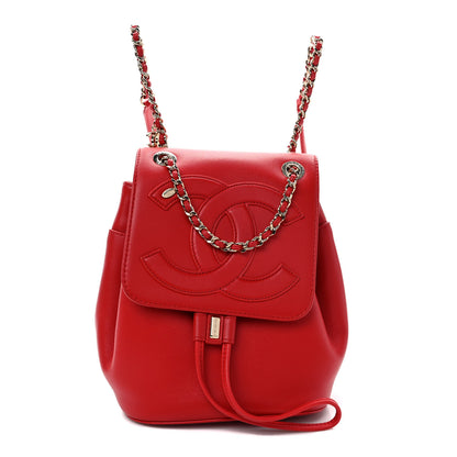 Chanel Lambskin CC Mania Backpack Red 1 of 9