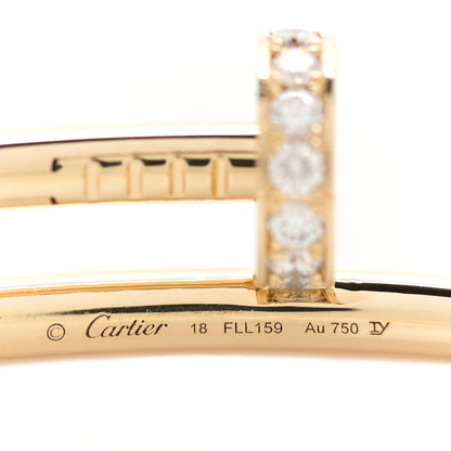 Cartier 18K Yellow Gold Diamond Juste Un Clou Bracelet 18 4 of 5