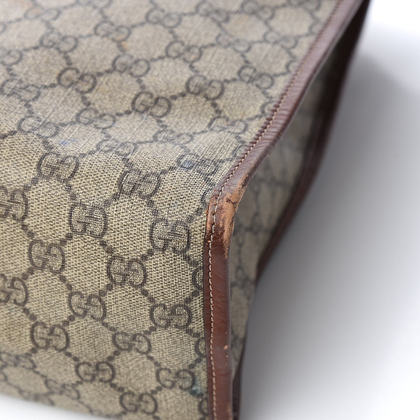 GG Plus Monogram Large Signature Web Loop Tote Brown