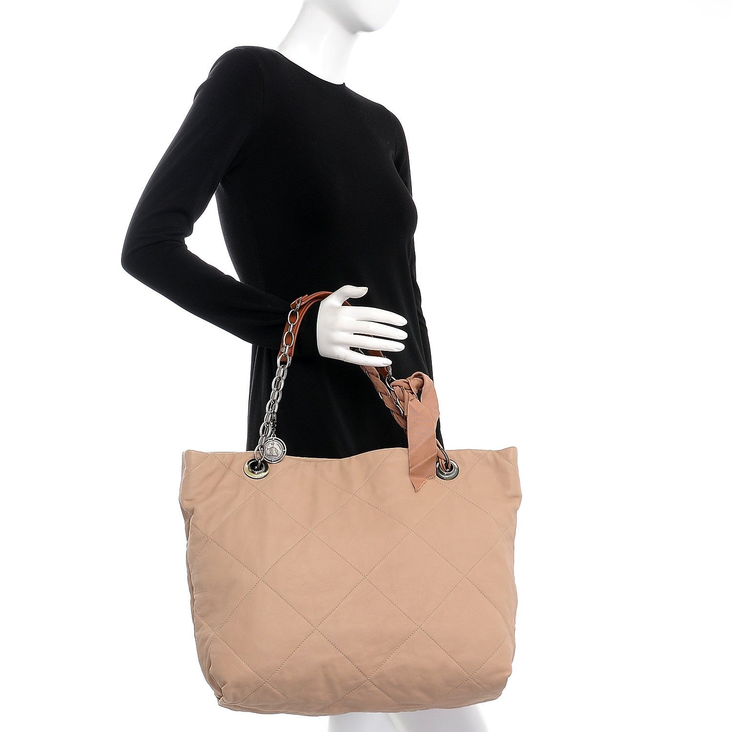Lanvin Lambskin Quilted Large Amalia Tote Beige 2 of 7