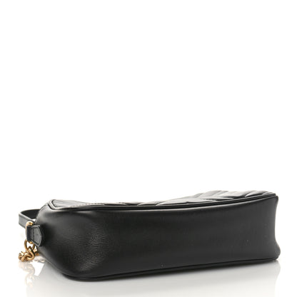 Gucci Calfskin Matelasse Small GG Marmont Chain Shoulder Bag Black 4 of 9