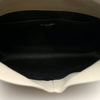 Saint Laurent Grained Lambskin Large Cassandre Envelope Pouch Blanc Vintage 5 of 9