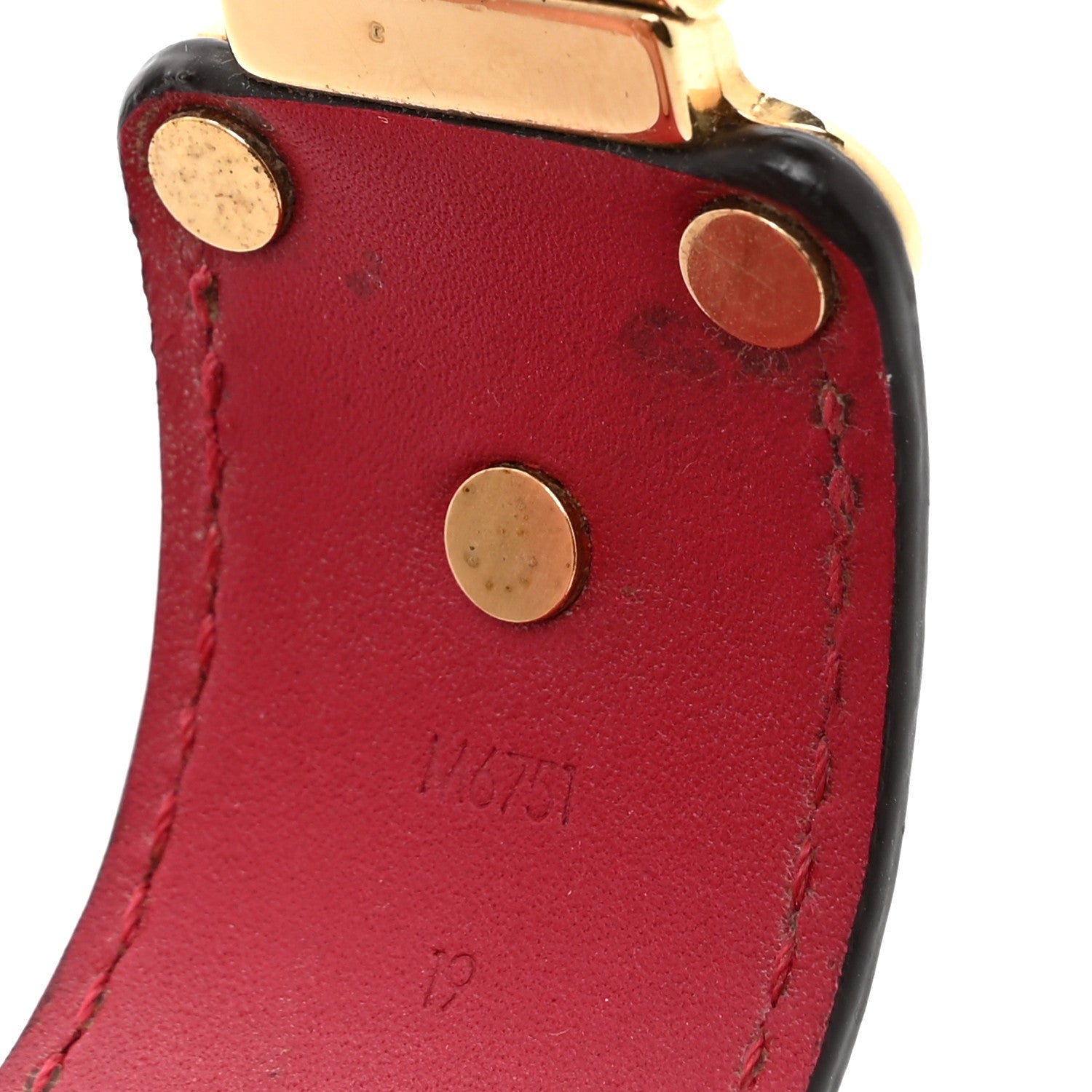 Louis Vuitton Calfskin Save It Bracelet 19 Red 6 of 7