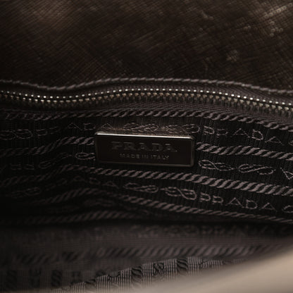 Prada Metallic Saffiano Pushlock Shoulder Bag Bronzo 6 of 15