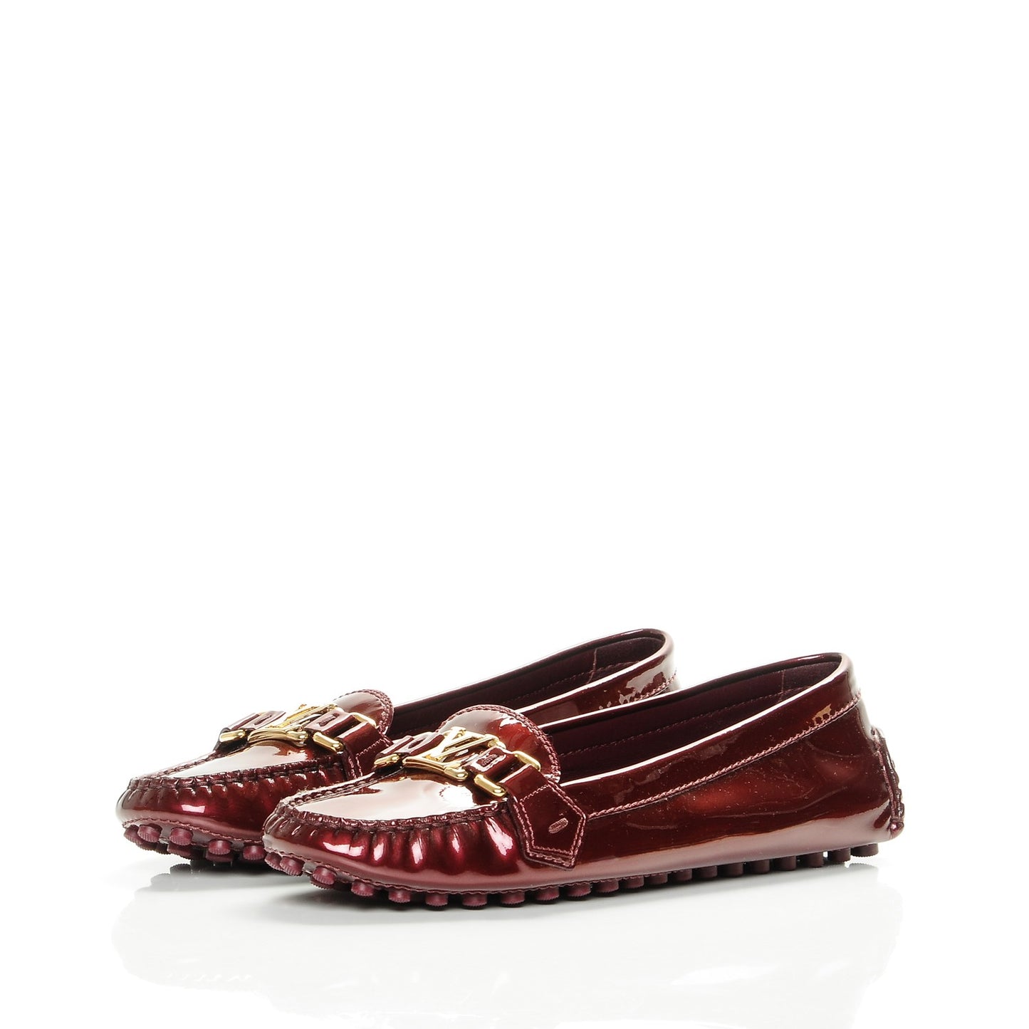 Patent Calfskin Oxford Loafers 40 Rouge Fauviste