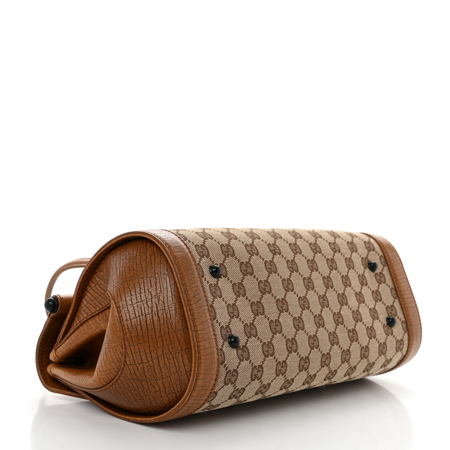 Gucci Monogram Bamboo Bullet Satchel Brown 4 of 12