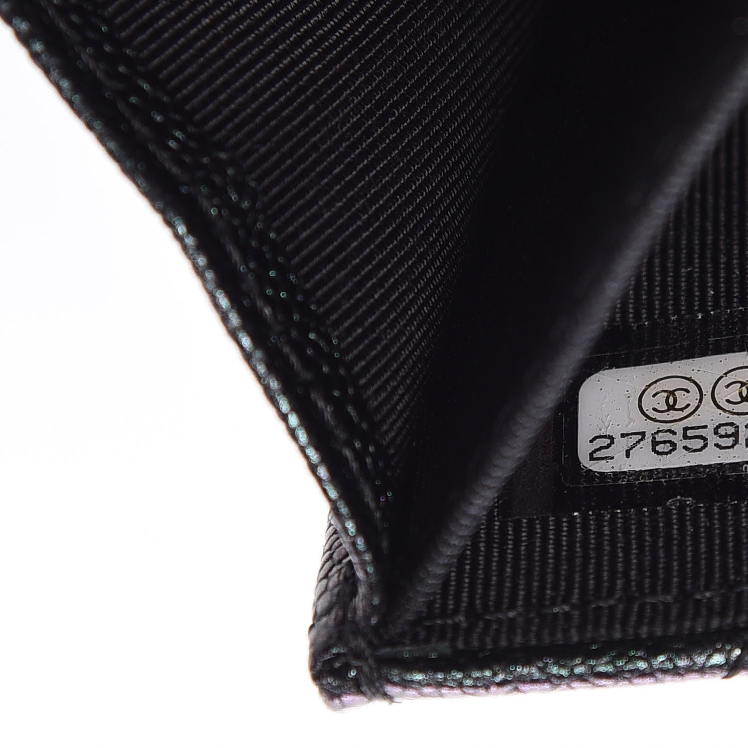 Chanel Iridescent Caviar Quilted Flap Card Holder Wallet Black 8 of 11