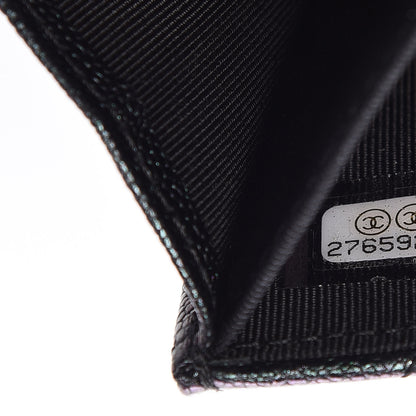 Chanel Iridescent Caviar Quilted Flap Card Holder Wallet Black 8 of 11