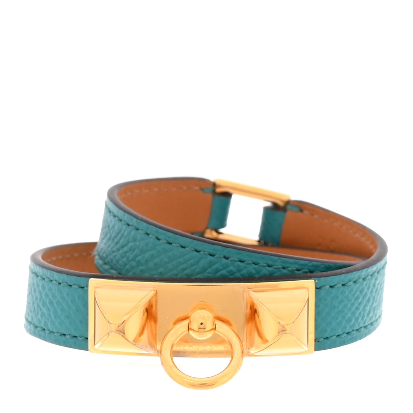 Epsom Rivale Double Tour Bracelet XS Bleu Paon