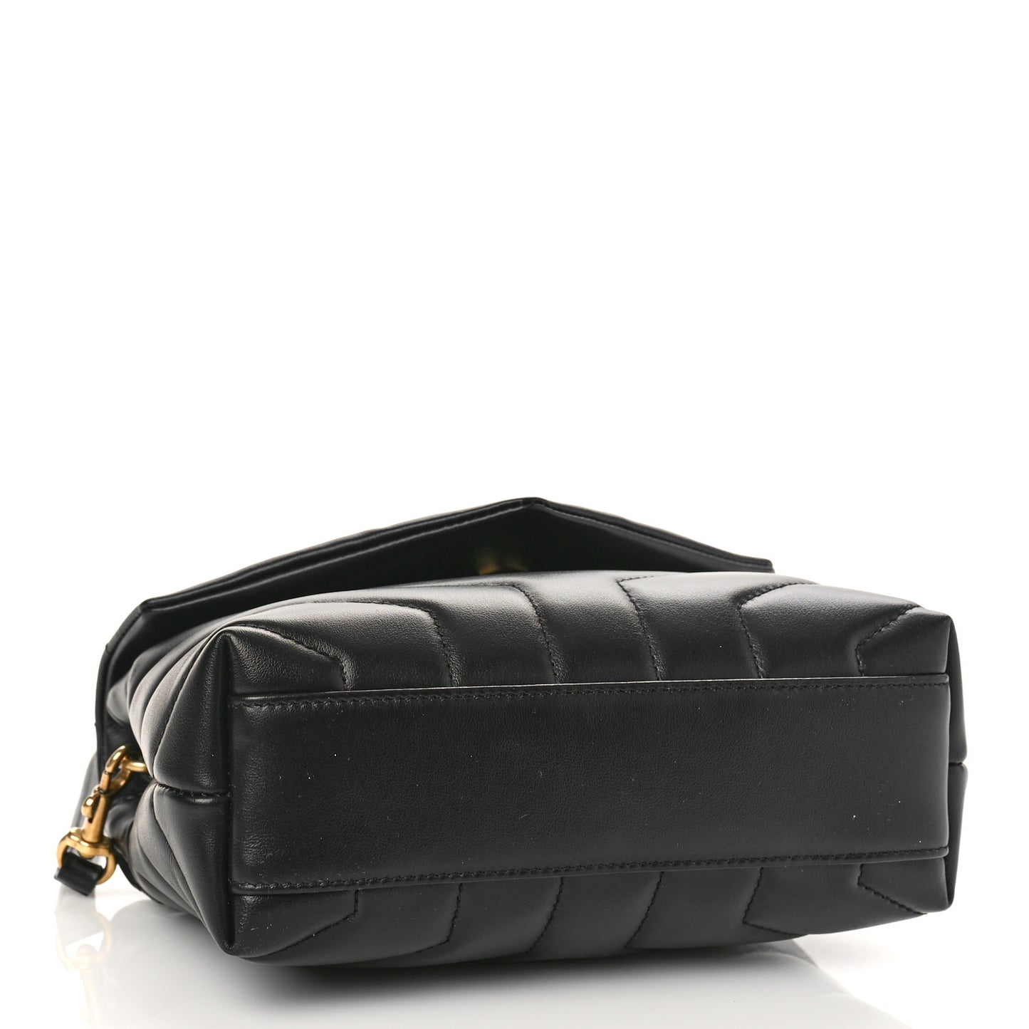 Calfskin Y Quilted Monogram Toy Loulou Crossbody Bag Black