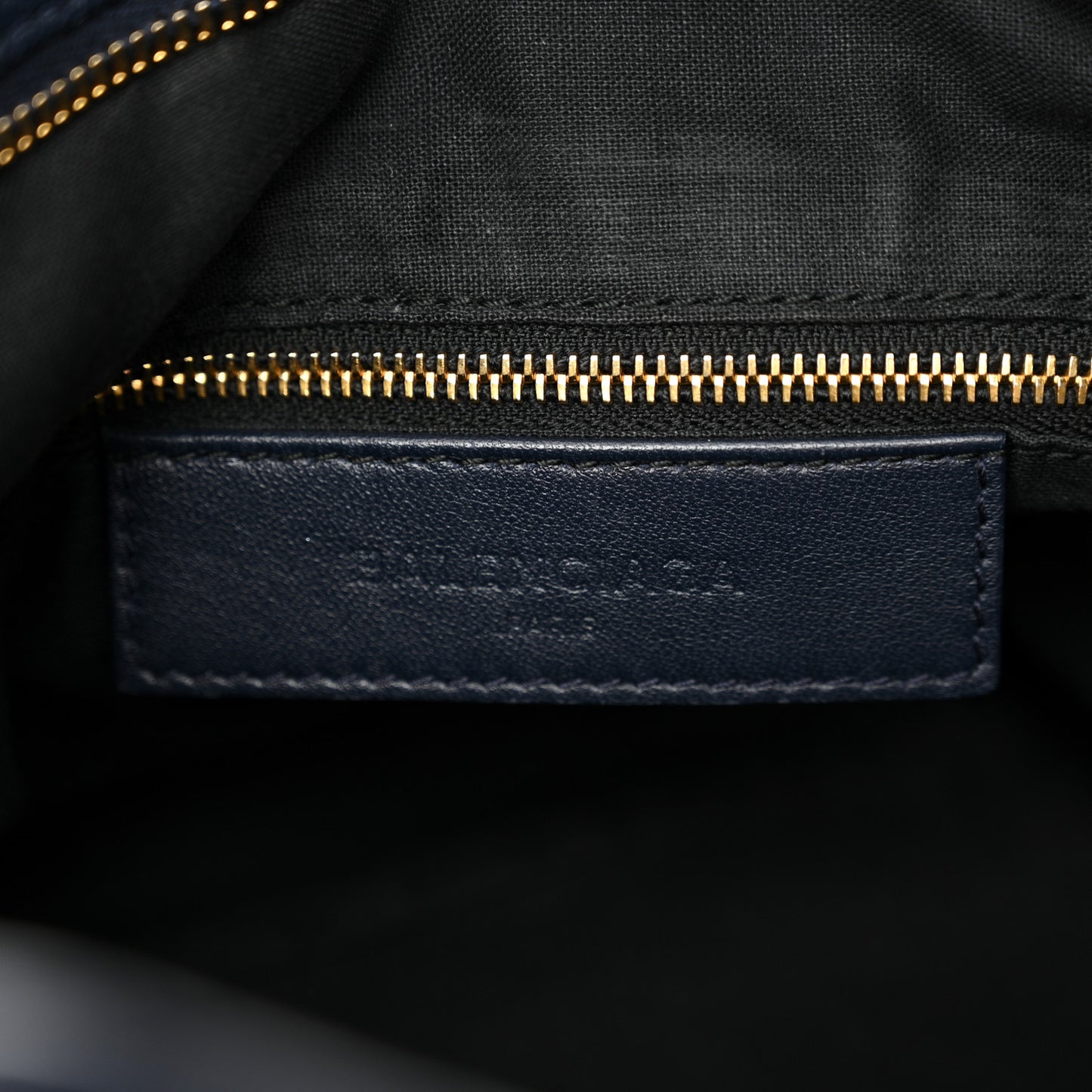 Chevre Gold Metallic Edge Hardware Town Bleu Nuit Dark Sea