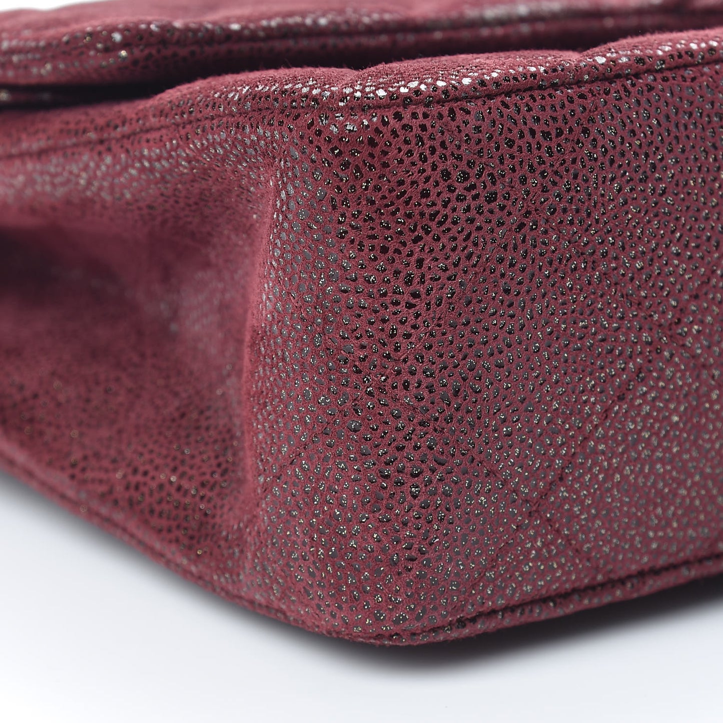 Iridescent Caviar Quilted Medium Double Flap Red