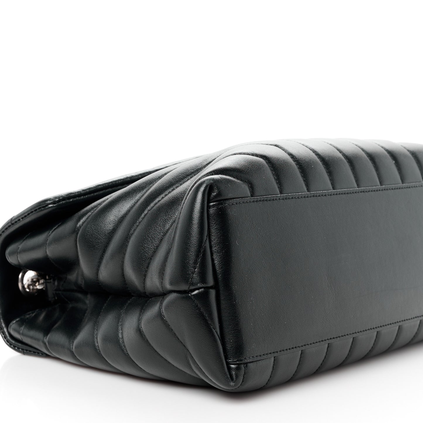 Calfskin Y Quilted Monogram Medium Loulou Chain Satchel Black