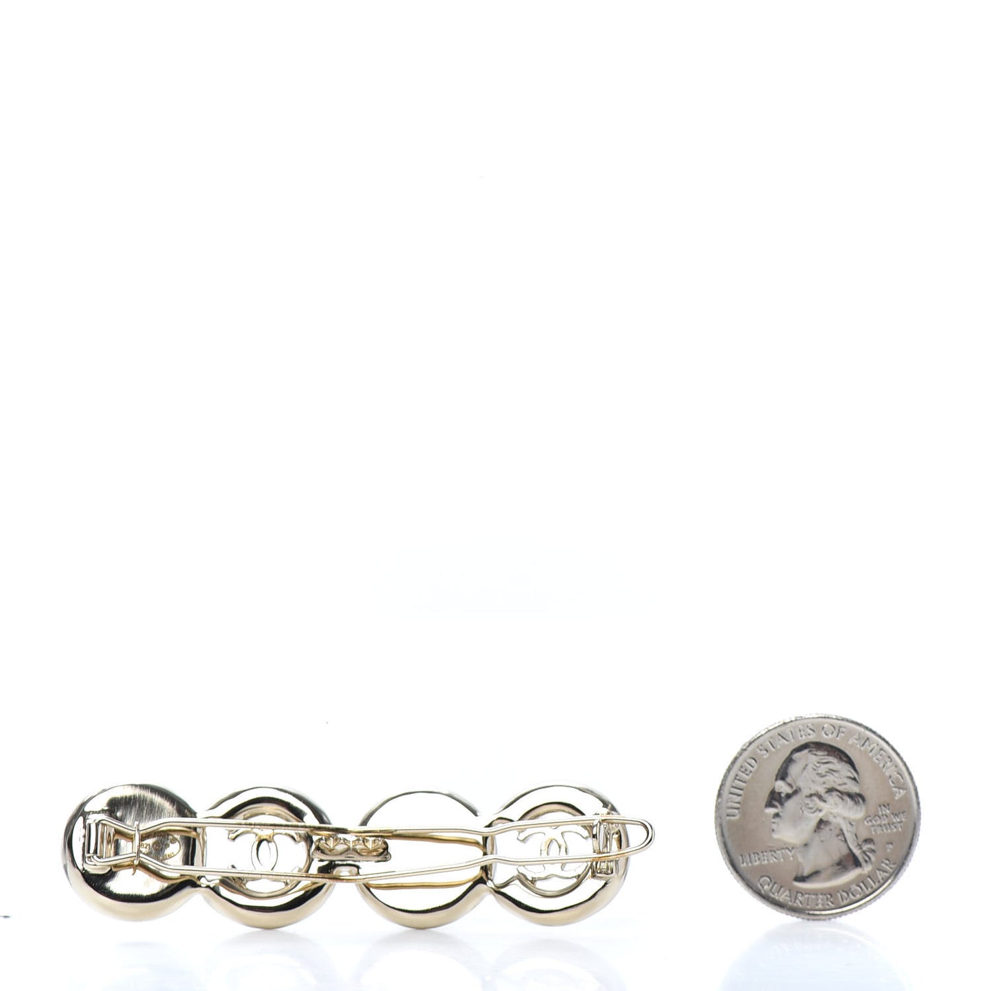 Pearl Coco Hair Clip Barrette Gold