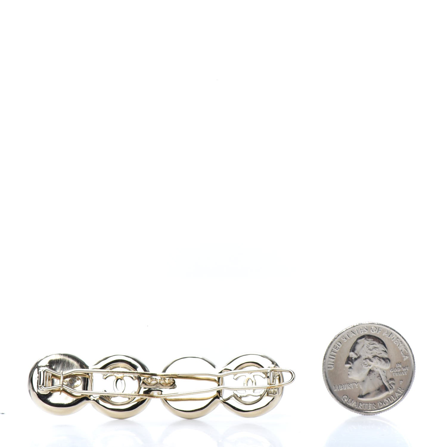 Chanel Pearl Coco Hair Clip Barrette Gold 2 of 3