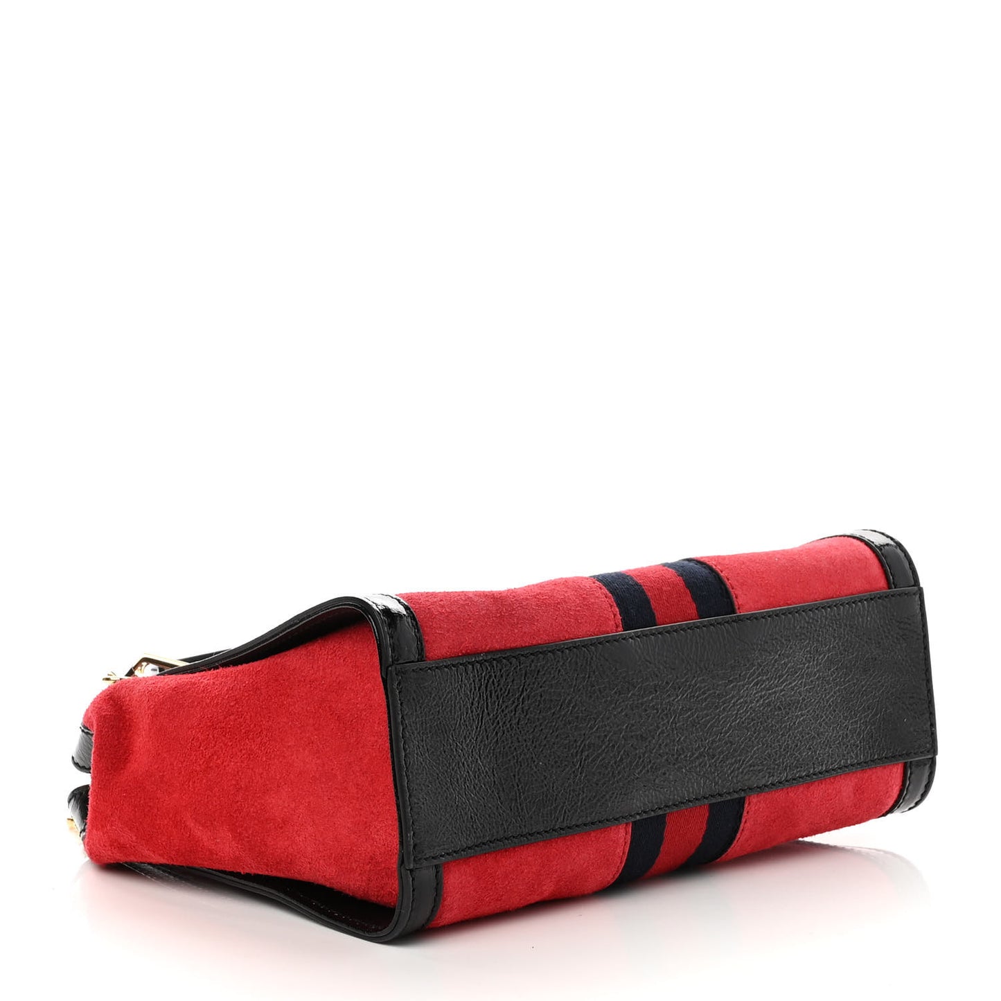 Suede Patent GG Web Small Ophidia Tote Bag Red
