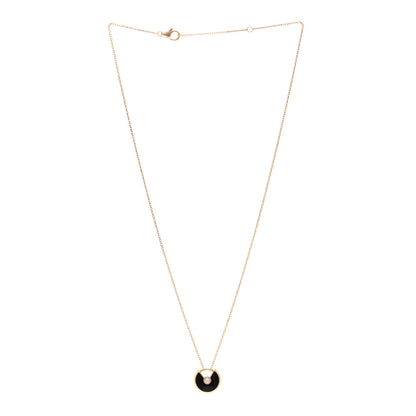 Cartier 18K Pink Gold Diamond Black Onyx XS Amulette de Cartier Pendant Necklace 3 of 5