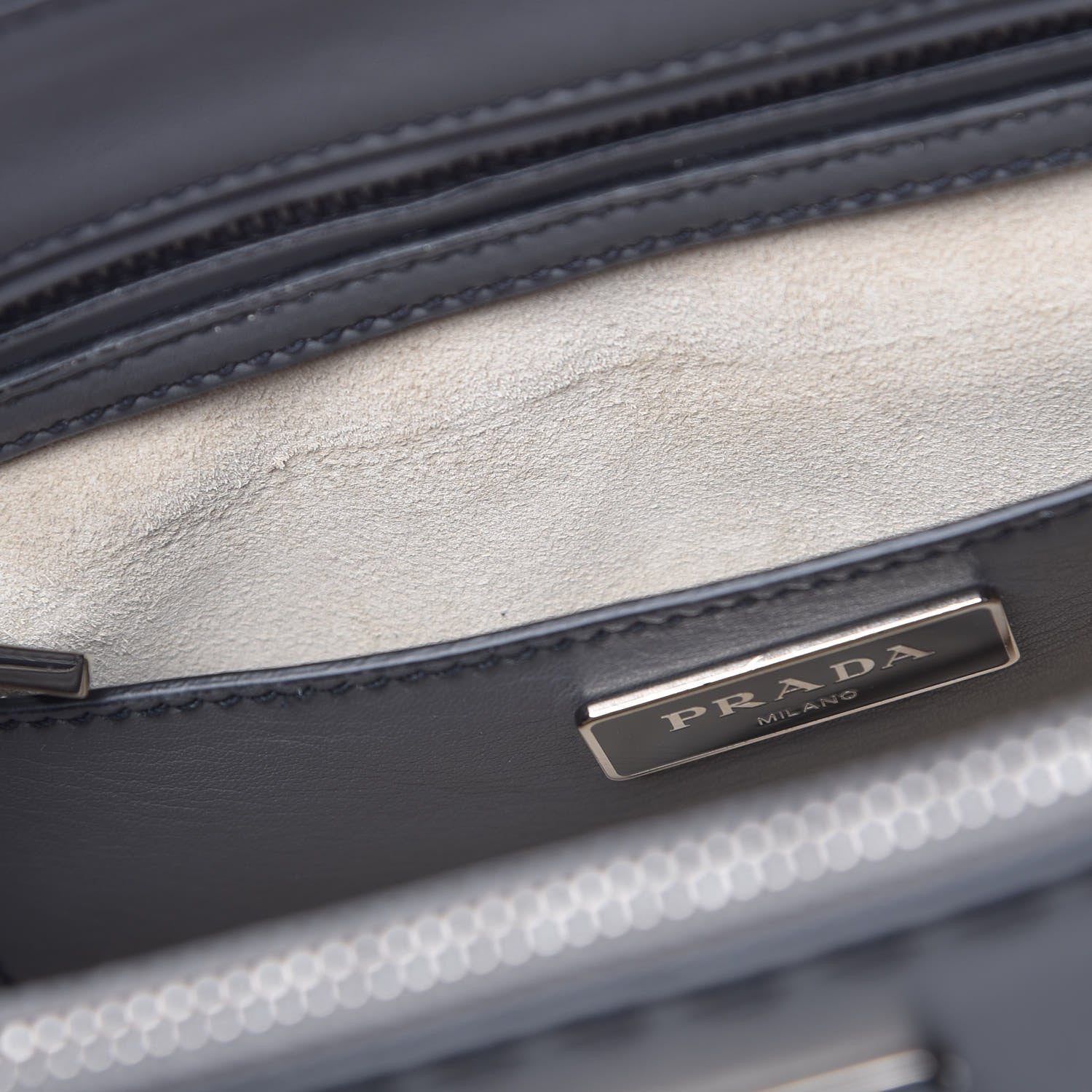 Prada City Calf Small Hand Stitched Galleria Double Zip Tote Marmo 9 of 13