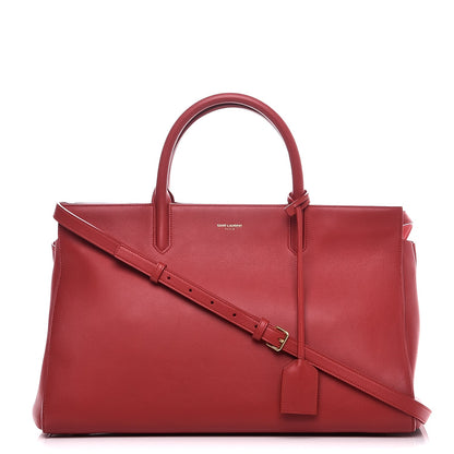 Saint Laurent Calfskin Medium Rive Gauche Cabas New Red 1 of 8