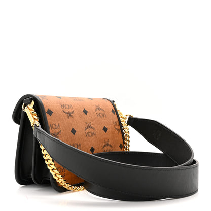 MCM Visetos Mini Patricia Crossbody Bag Cognac Black 3 of 10