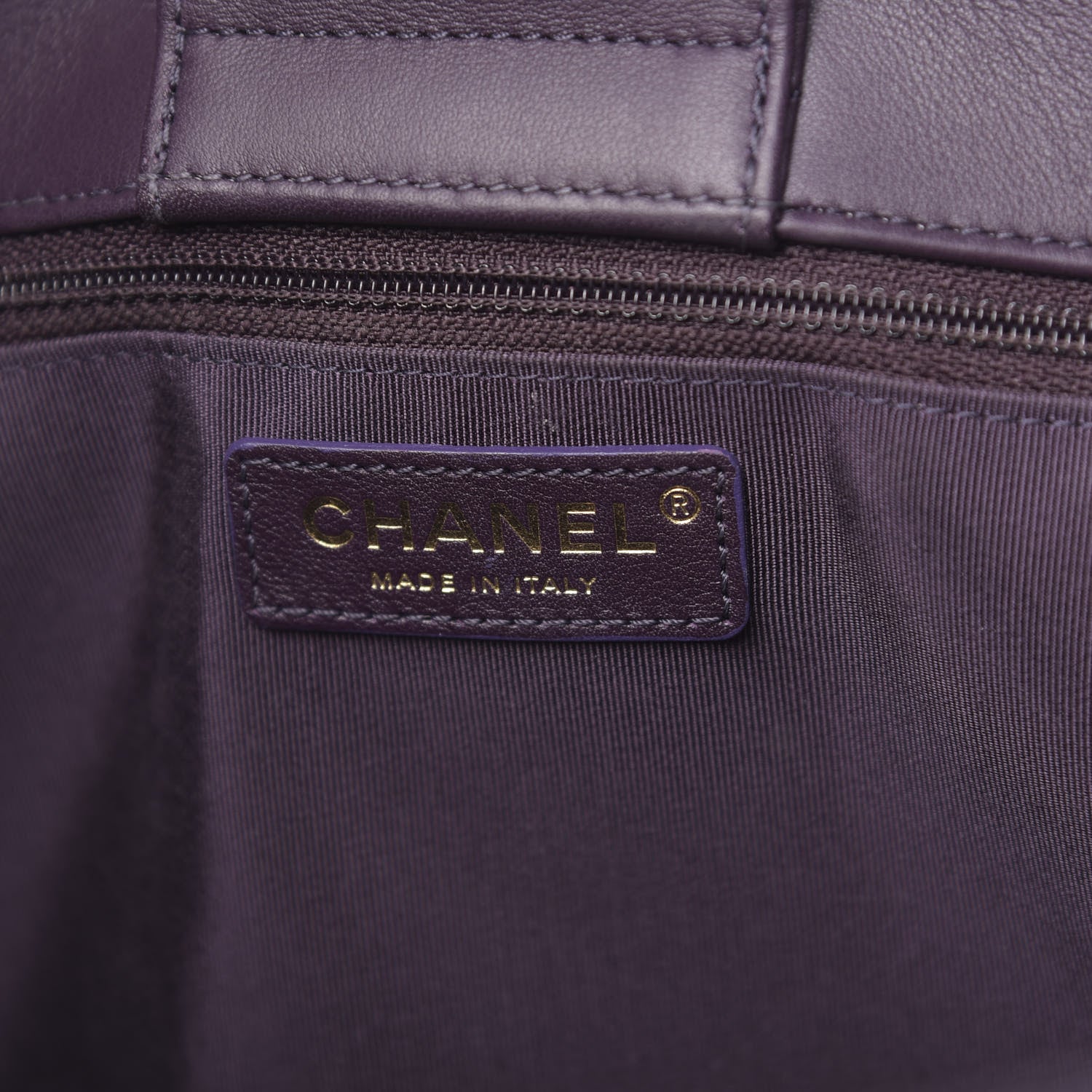 Chanel Lambskin Quilted Large Classic Shopping Tote Purple 6 of 10