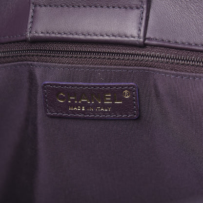 Chanel Lambskin Quilted Large Classic Shopping Tote Purple 6 of 10