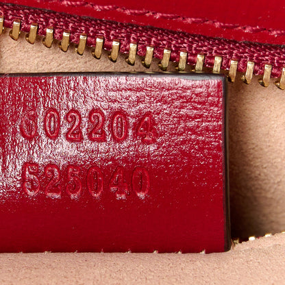 Gucci GG Supreme Monogram Azalea Calfskin Horsebit 1955 Shoulder Bag Beige Ebony New Cherry Red 7 of 11