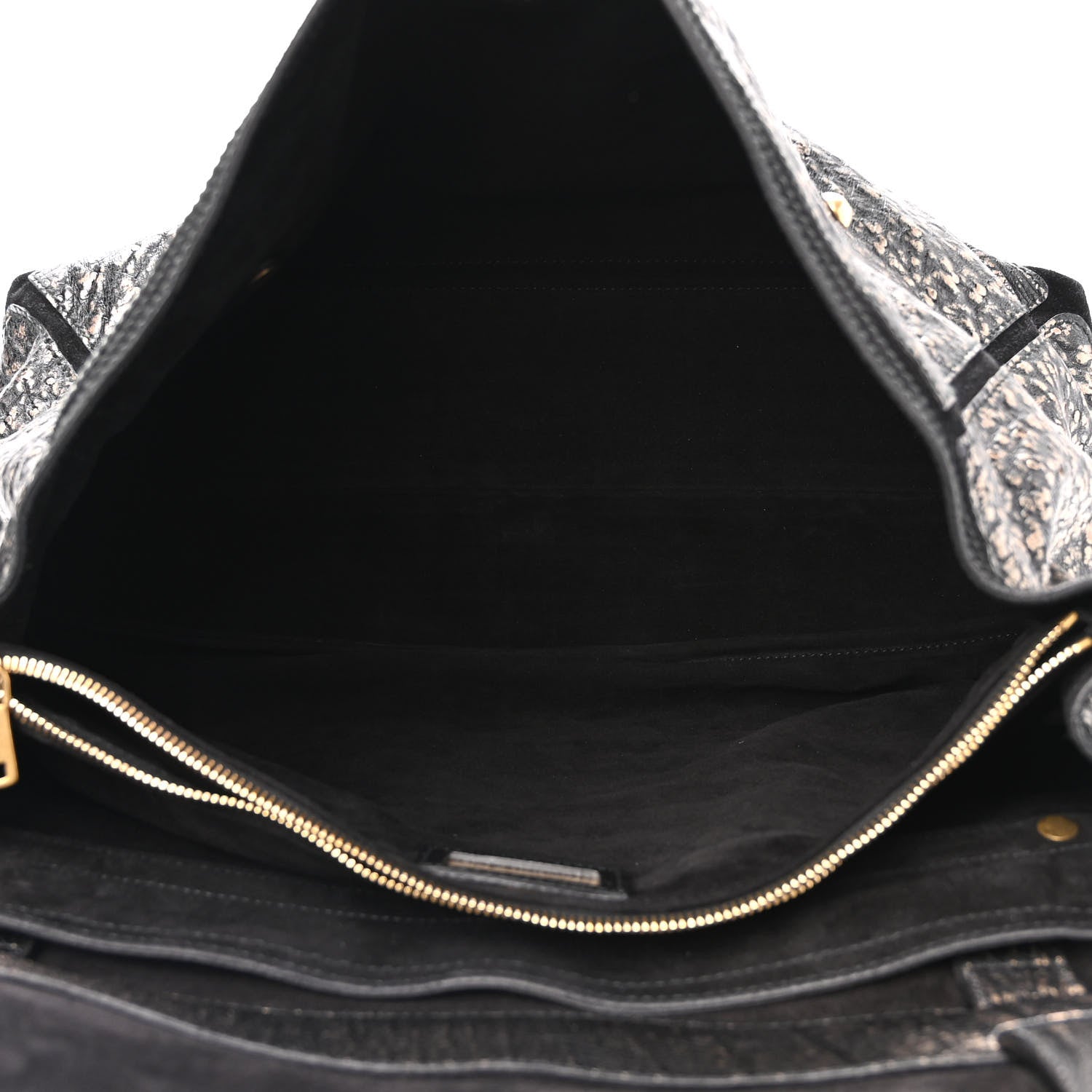 Saint Laurent Ostrich Large Muse Two Black Gold 5 of 11