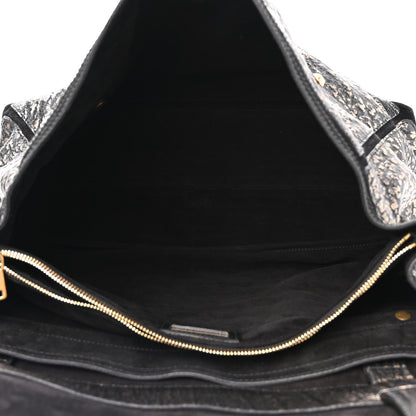 Saint Laurent Ostrich Large Muse Two Black Gold 5 of 11