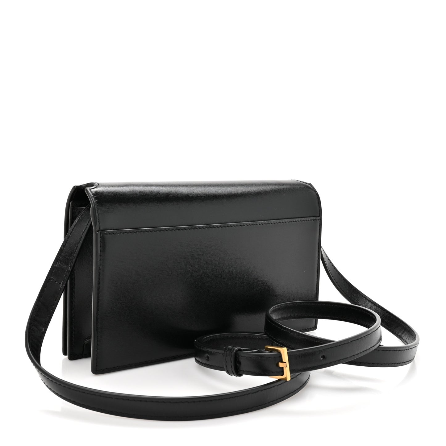 Smooth Calfskin Monogram Crossbody Bag Black