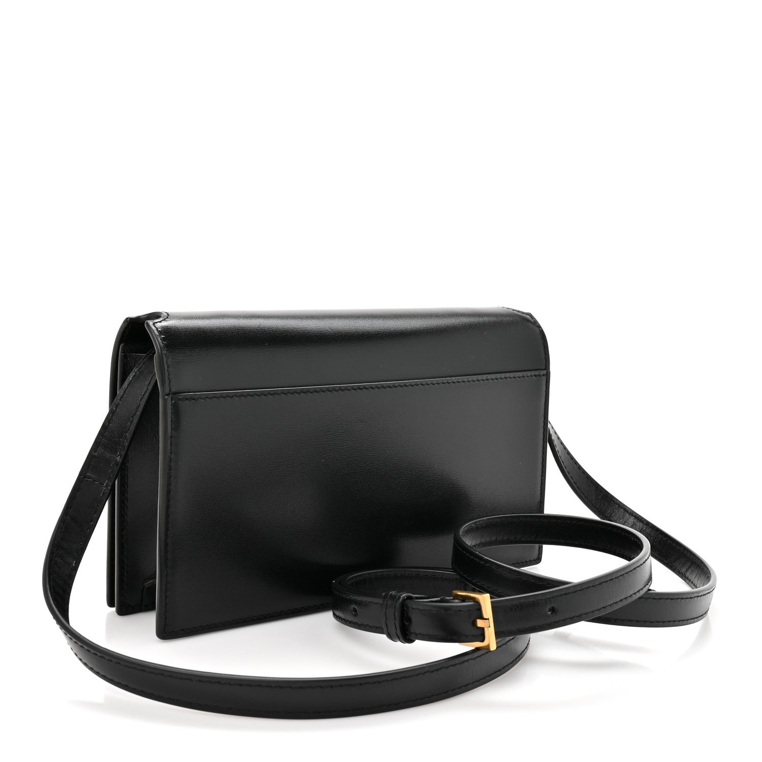 Saint Laurent Smooth Calfskin Monogram Crossbody Bag Black 3 of 10