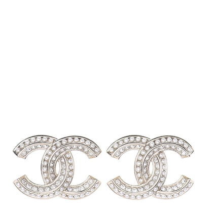 Chanel Crystal Pearl Chain Mania CC Earrings Gold 1 of 4