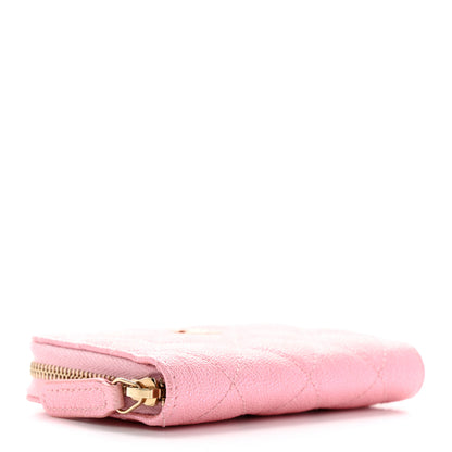 Chanel Iridescent Caviar Quilted Zip Coin Purse Pink 4 of 8