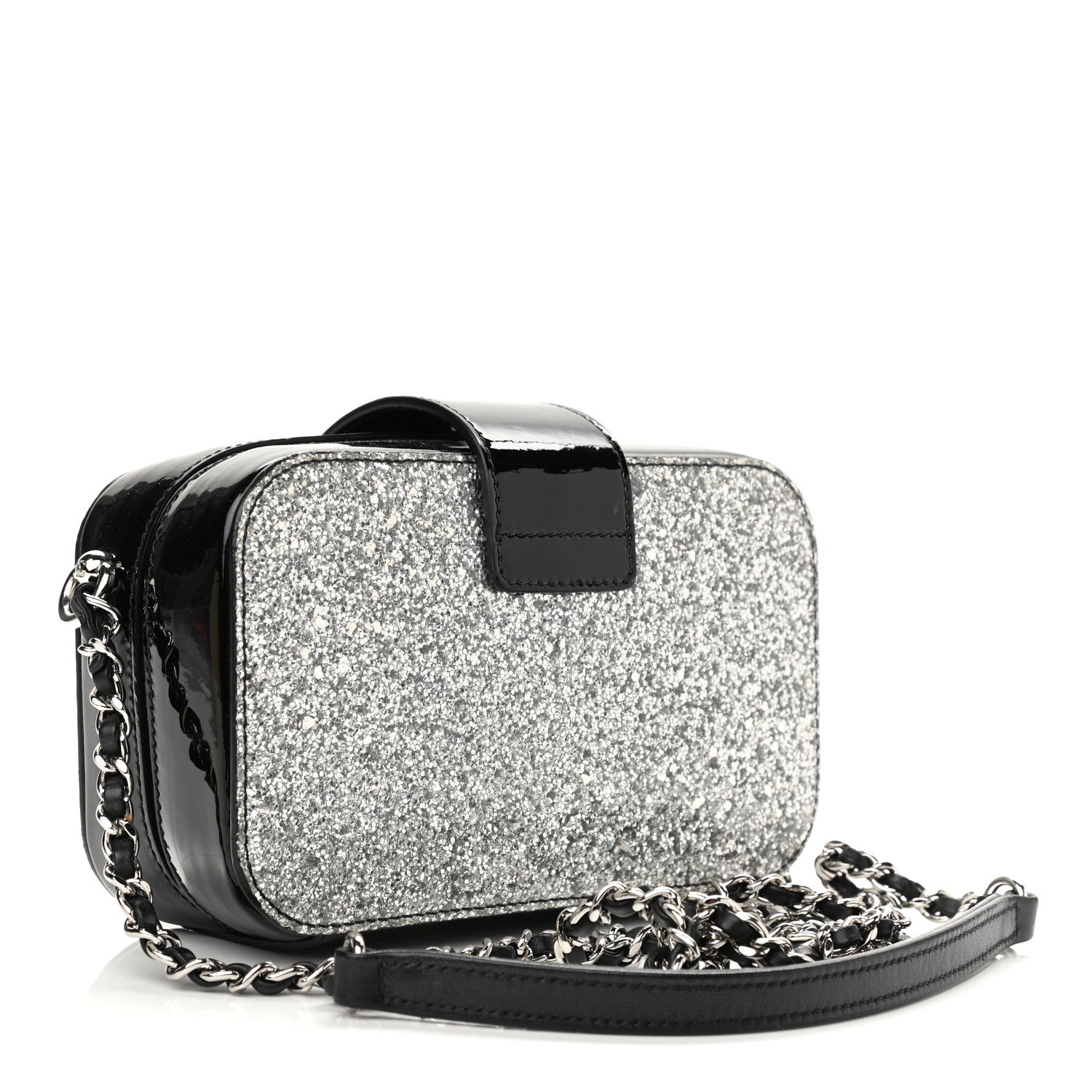 Chanel Glitter Patent Evening On The Moon Camera Case Silver 2 of 9