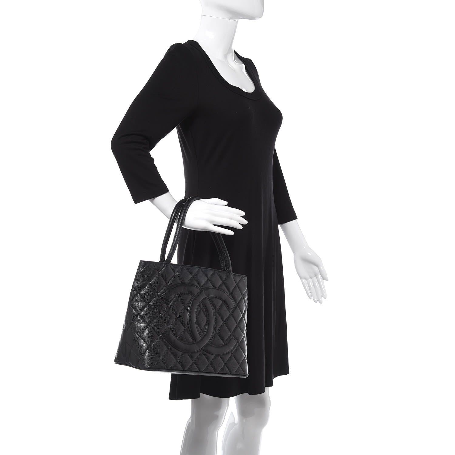 Chanel Caviar Quilted Medallion Tote Black 2 of 8