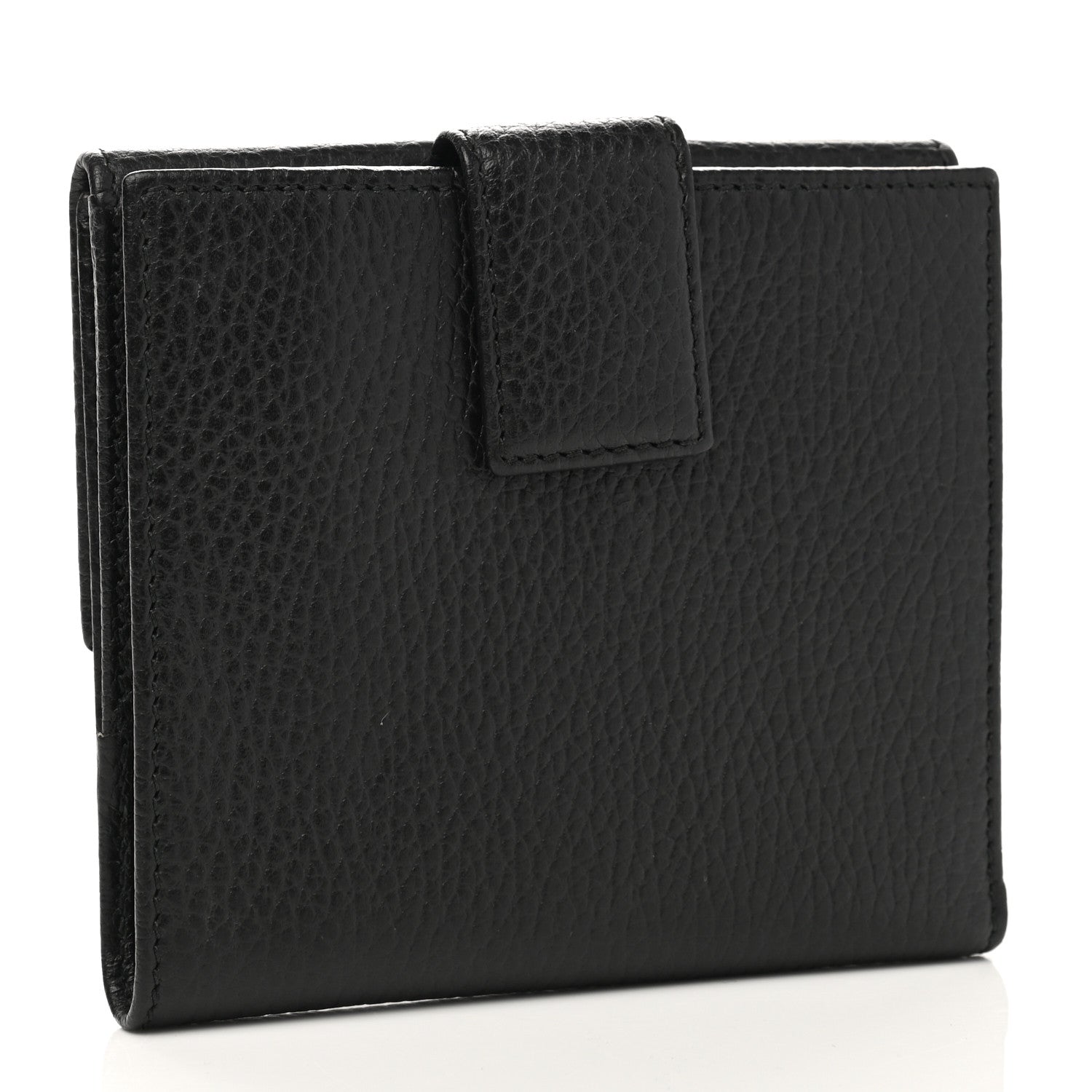 Gucci Dollar Calfskin Double G French Flap Wallet Black 3 of 7