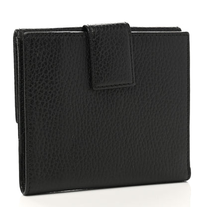 Gucci Dollar Calfskin Double G French Flap Wallet Black 3 of 7