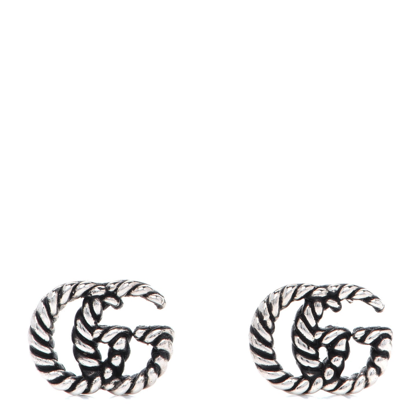 Sterling Silver Torchon Double G Earrings