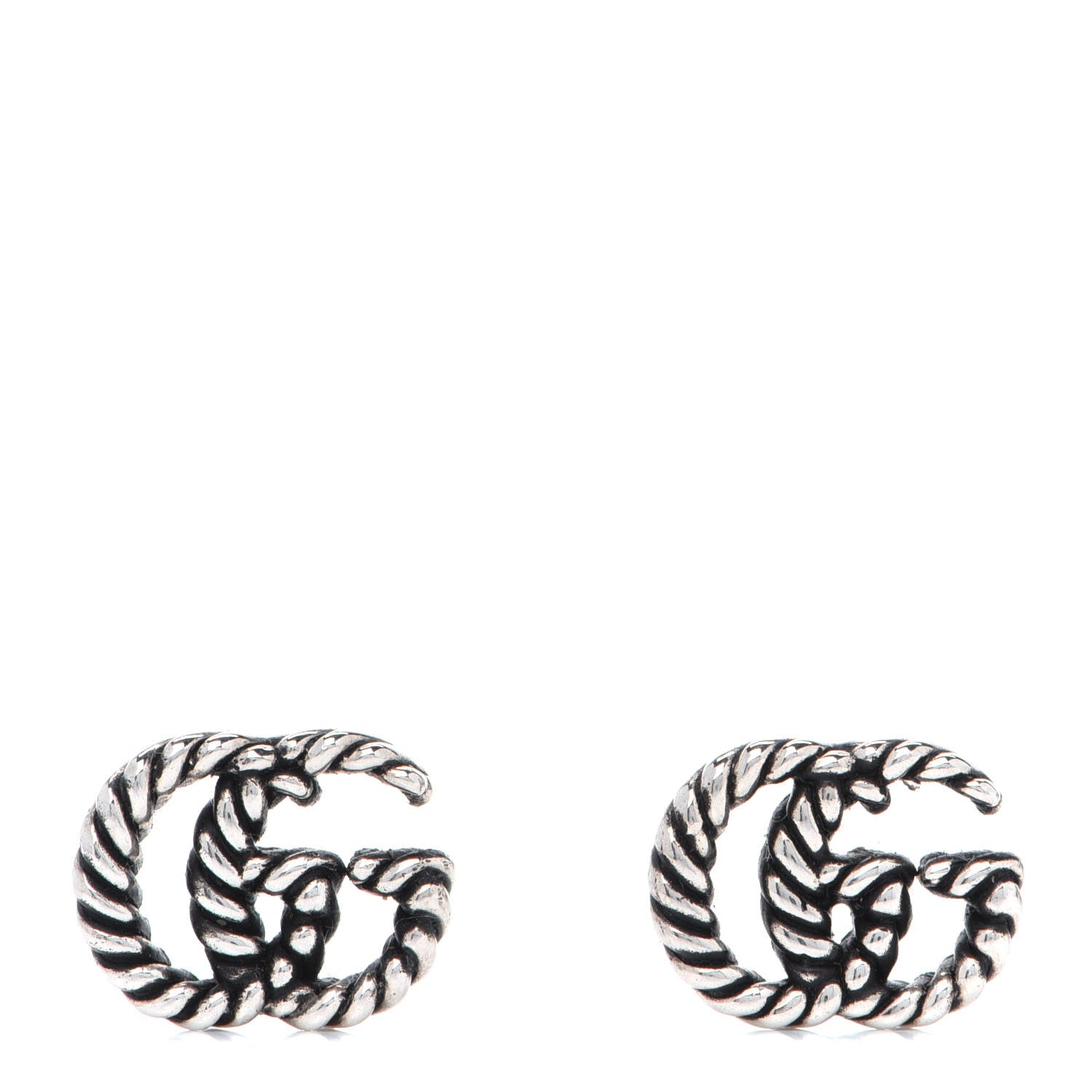 Gucci Sterling Silver Torchon Double G Earrings 1 of 4