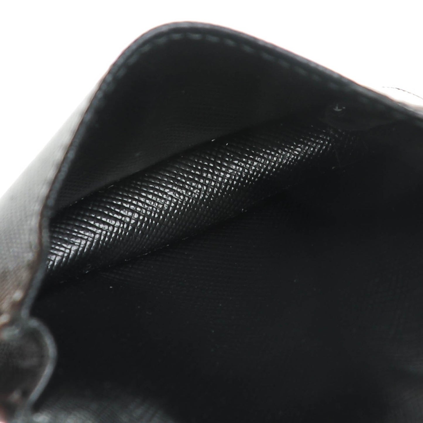 Saffiano Metal Flap Card Holder Black