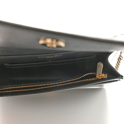 Christian Dior Metallic Patent Micro-Cannage Diorama Wallet on Chain Pouch Silver 5 of 10
