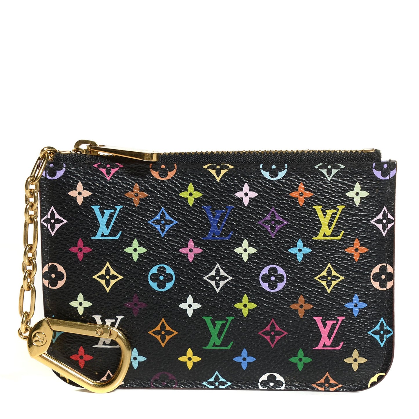 Monogram Multicolor Key Pouch Black Violet